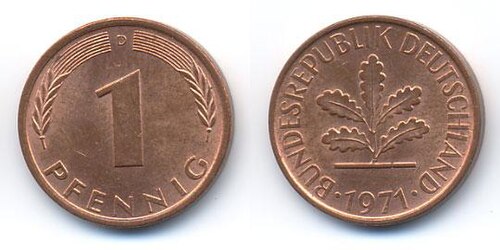 Ein Pfennig Münze (Wikipedia)