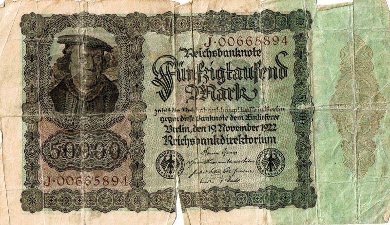 Fünfzigtausend Mark – 19. Nov. 1922
