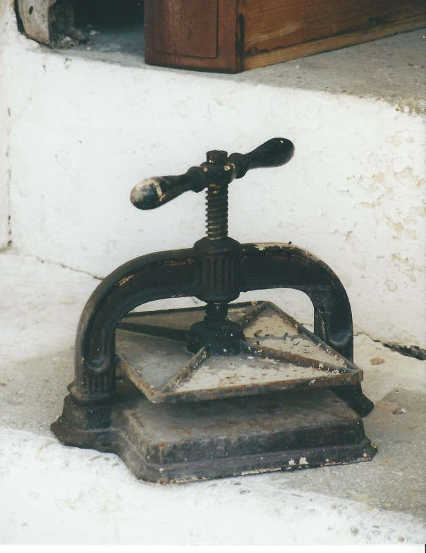 Antike Druckpresse aus einem Kloster auf Samos Foto:W. Marx